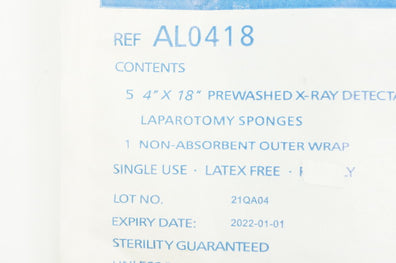 AllCare AL0418 Lap Sponges 4inch x 18inch